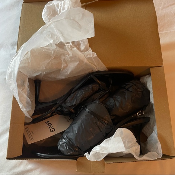 NWT Mango Heeled leather sandals with straps - Picture 9 of 11